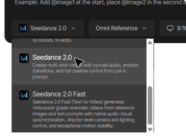 Select what to create in Asset Generator
