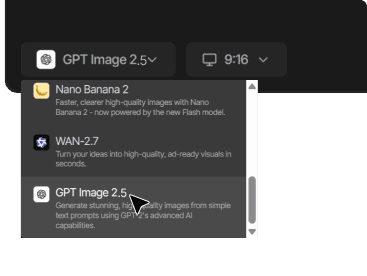 Write a prompt or upload a reference image Write a prompt or upload a reference image