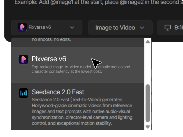 Open Tagshop AI and select PixVerse V6 Open Tagshop AI and select PixVerse V6